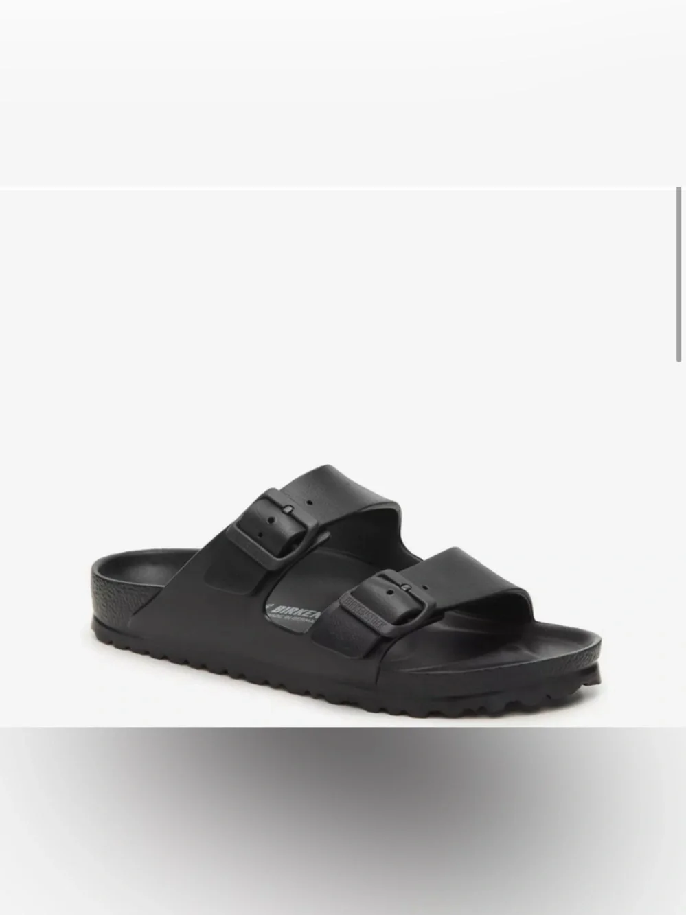 Black Birkenstock Double-Buckle Slide Sandals - Picture 1 of 4